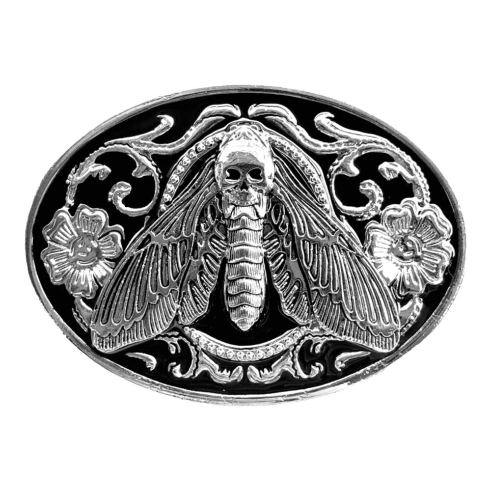 5365 Belt Buckle Vintage Western Cowboy Rodeo Moth Belt Buckles Silver